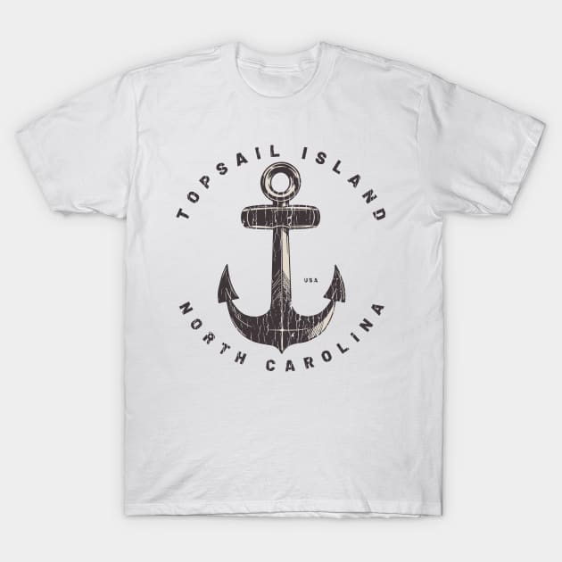 Topsail Island, NC Summertime Vacationing Big Anchor T-Shirt by Contentarama